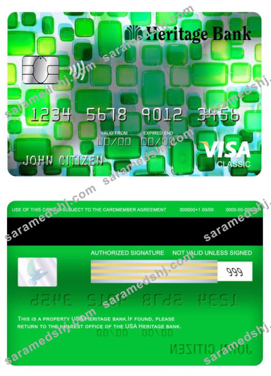 USA Heritage bank visa classic card